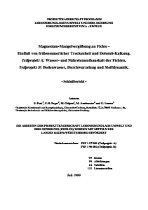 Bild der Titelseite der Publikation: Magnesium-Mangelvergilbung an Fichte - Einfluss von frühsommerlicher Trockenheit und Dolomit-Kalkung