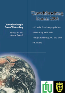 Bild der Titelseite der Publikation: Umweltforschung-Journal 2004