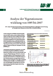 Bild der Titelseite der Publikation: Analyse der Vegetationsentwicklung von 1985 bis 2007