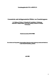Bild der Titelseite der Publikation: Genomische und nichtgenomische Effekte von Xenoöstrogenen