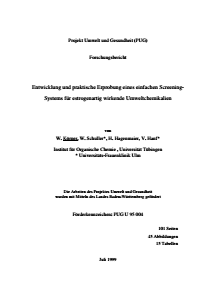 Bild der Titelseite der Publikation: Entwicklung und praktische Erprobung eines einfachen Screening-Systems für estrogenartig wirkende Umweltchemikalien