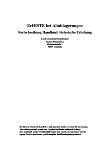 Bild der Titelseite der Publikation: ErHISTE bei Altablagerungen