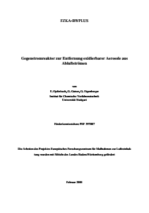Bild der Titelseite der Publikation: Gegenstromreaktor zur Entfernung oxidierbarer Aerosole aus Abluftströmen