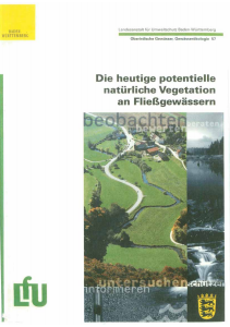 Bild der Titelseite der Publikation: Die heutige potentielle natürliche Vegetation an Fließgewässern