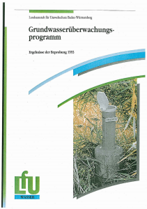 Bild der Titelseite der Publikation: Grundwasserüberwachungsprogramm. Ergebnisse der Beprobung 1993