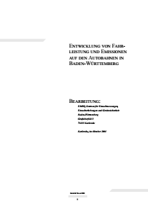 Bild der Titelseite der Publikation: Entwicklung von Fahrleistung und Emissionen auf den Autobahnen in Baden-Württemberg