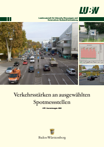 Bild der Titelseite der Publikation: Verkehrsstärken an ausgewählten Spotmessstellen. Auswertungen 2010