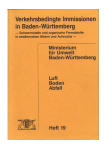 Bild der Titelseite der Publikation: Verkehrsbedingte Immissionen in Baden-Württemberg