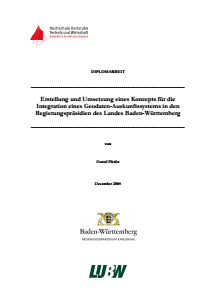 Bild der Titelseite der Publikation: Erstellung und Umsetzung eines Konzepts für die Integration eines Geodaten-Auskunftssystems in den Regierungspräsidien des Landes Baden-Württemberg