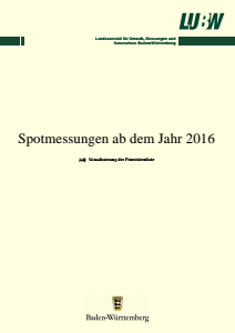 Bild der Titelseite der Publikation: Spotmessungen ab dem Jahr 2016