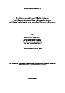 Bild der Titelseite der Publikation: Ermittlung langjähriger CO2-Emissionen und Beurteilung der Moore Oberschwabens auf Basis historischer und aktueller Höhennivellements