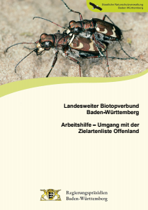 Bild der Titelseite der Publikation: Landesweiter Biotopverbund Baden-Württemberg Arbeitshilfe – Umgang mit der Zielartenliste Offenland