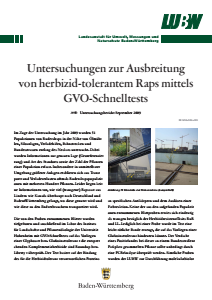 Bild der Titelseite der Publikation: Untersuchungen zur Ausbereitung von herbizid-tolerantem Raps mittels GVO Schnelltests