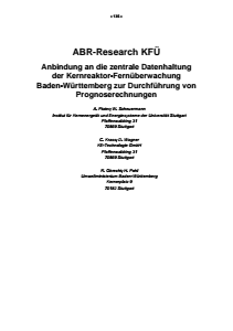 Bild der Titelseite der Publikation: ABR-Research KFÜ - Anbindung an die zentrale Datenhaltung der Kernreaktor-Fernüberwachung Baden-Württemberg zur Durchführung von Prognoserechnungen