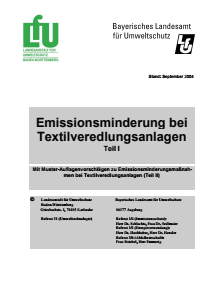 Bild der Titelseite der Publikation: Emissionsminderung bei Textilveredlungsanlagen