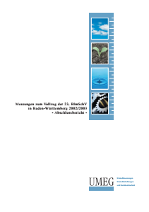 Bild der Titelseite der Publikation: Messungen zum Vollzug der 23. BImSchV in Baden-Württemberg 2002/2003