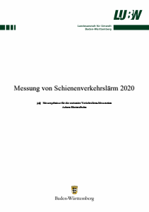 Bild der Titelseite der Publikation: Messung von Schienenverkehrslärm 2020