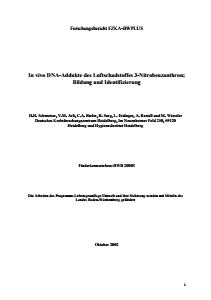 Bild der Titelseite der Publikation: In vivo DNA-Addukte des Luftschadstoffes 3-Nitrobenzanthron; Bildung und Identifizierung