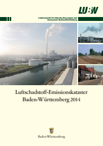 Bild der Titelseite der Publikation: Luftschadstoff-Emissionskataster Baden-Württemberg 2014