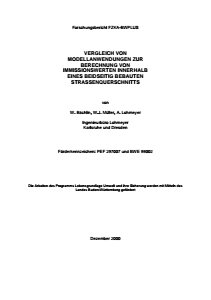 Bild der Titelseite der Publikation: Vergleich von Modellanwendungen zur Berechnung von Immissionswerten innerhalb eines beidseitig bebauten Straßenquerschnitts