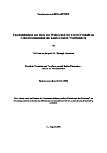 Bild der Titelseite der Publikation: Untersuchungen zur Rolle des Waldes und der Forstwirtschaft im Kohlenstoffhaushalt des Landes Baden-Württemberg