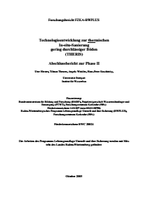 Bild der Titelseite der Publikation: Technologieentwicklung zur thermischen In-situ-Sanierung gering durchlässiger Böden (THERIS)