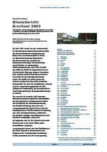 Bild der Titelseite der Publikation: Bilanzbericht Bruchsal 2003 - Ergebnisse vom Intensivmonitoring