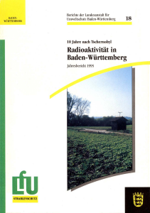 Bild der Titelseite der Publikation: Radioaktivität in Baden-Württemberg. Jahresbericht 1995