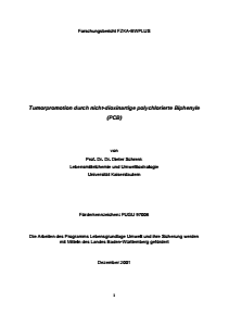 Bild der Titelseite der Publikation: Tumorpromotion durch nicht-dioxinartige polychlorierte Biphenyle (PCB)