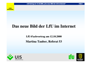 Bild der Titelseite der Publikation: Das neue Bild der LfU im Internet