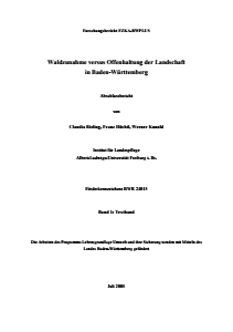 Bild der Titelseite der Publikation: Waldzunahme versus Offenhaltung der Landschaft in Baden-Württemberg