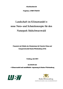 Bild der Titelseite der Publikation: Landschaft im Klimawandel - neue Nutz- und Schutzkonzepte für den Naturpark Südschwarzwald