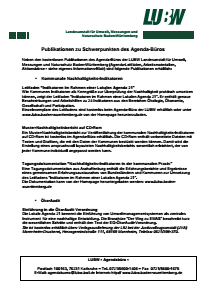 Bild der Titelseite der Publikation: Informationsblatt 002: Publikationen zu Schwerpunkten des Agenda-Büros