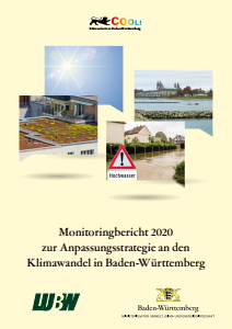 Bild der Titelseite der Publikation: Monitoringbericht 2020 zur Anpassungsstrategie an den Klimawandel in Baden-Württemberg