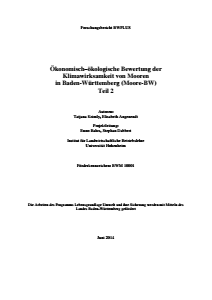 Bild der Titelseite der Publikation: Ökonomisch-ökologische Bewertung der Klimawirksamkeit von Mooren in Baden-Württemberg (Teil 2)