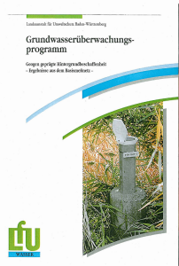 Bild der Titelseite der Publikation: Grundwasserüberwachungsprogramm. Geogen geprägte Hintergrundbeschaffenheit