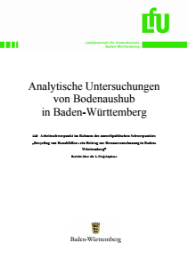 Bild der Titelseite der Publikation: Analytische Untersuchungen von Bodenaushub in Baden-Württemberg