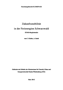 Bild der Titelseite der Publikation: Zukunftsmobilität in der Ferienregion Schwarzwald