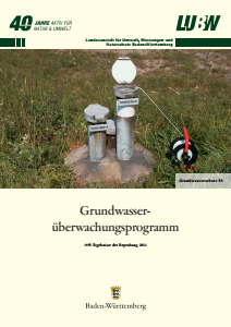 Bild der Titelseite der Publikation: Grundwasserüberwachungsprogramm. Ergebnisse der Beprobung 2014