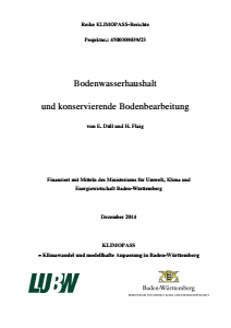 Bild der Titelseite der Publikation: Bodenwasserhaushalt und konservierende Bodenbearbeitung (Teil 2)