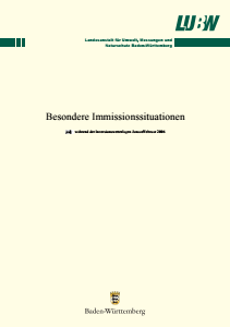 Bild der Titelseite der Publikation: Besondere Immissionssituationen während der Inversionswetterlagen Januar/Februar 2006