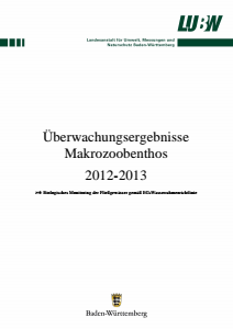 Bild der Titelseite der Publikation: Überwachungsergebnisse Makrozoobenthos 2012-2013