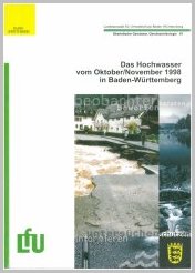 Bild der Titelseite der Publikation: Das Hochwasser vom Oktober / November 1998 in Baden-Württemberg