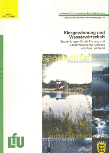 Bild der Titelseite der Publikation: Kiesgewinnung und Wasserwirtschaft