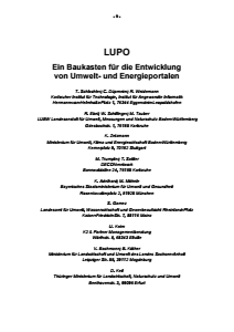 Bild der Titelseite der Publikation: LUPO - Ein Baukasten für die Entwicklung von Umwelt- und Energieportalen