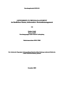 Bild der Titelseite der Publikation: Gewerbeflächenmanagement im Ländlichen Raum, insbesondere Bestandsmanagement
