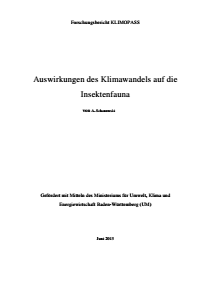 Bild der Titelseite der Publikation: Auswirkungen des Klimawandels auf die Insektenfauna