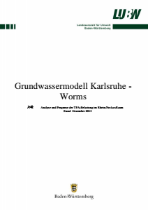 Bild der Titelseite der Publikation: Grundwassermodell Karlsruhe - Worms