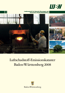 Bild der Titelseite der Publikation: Luftschadstoff-Emissionskataster Baden-Württemberg 2008