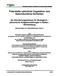 Bild der Titelseite der Publikation: Potentielle natürliche Vegetation und Naturräumliche Einheiten